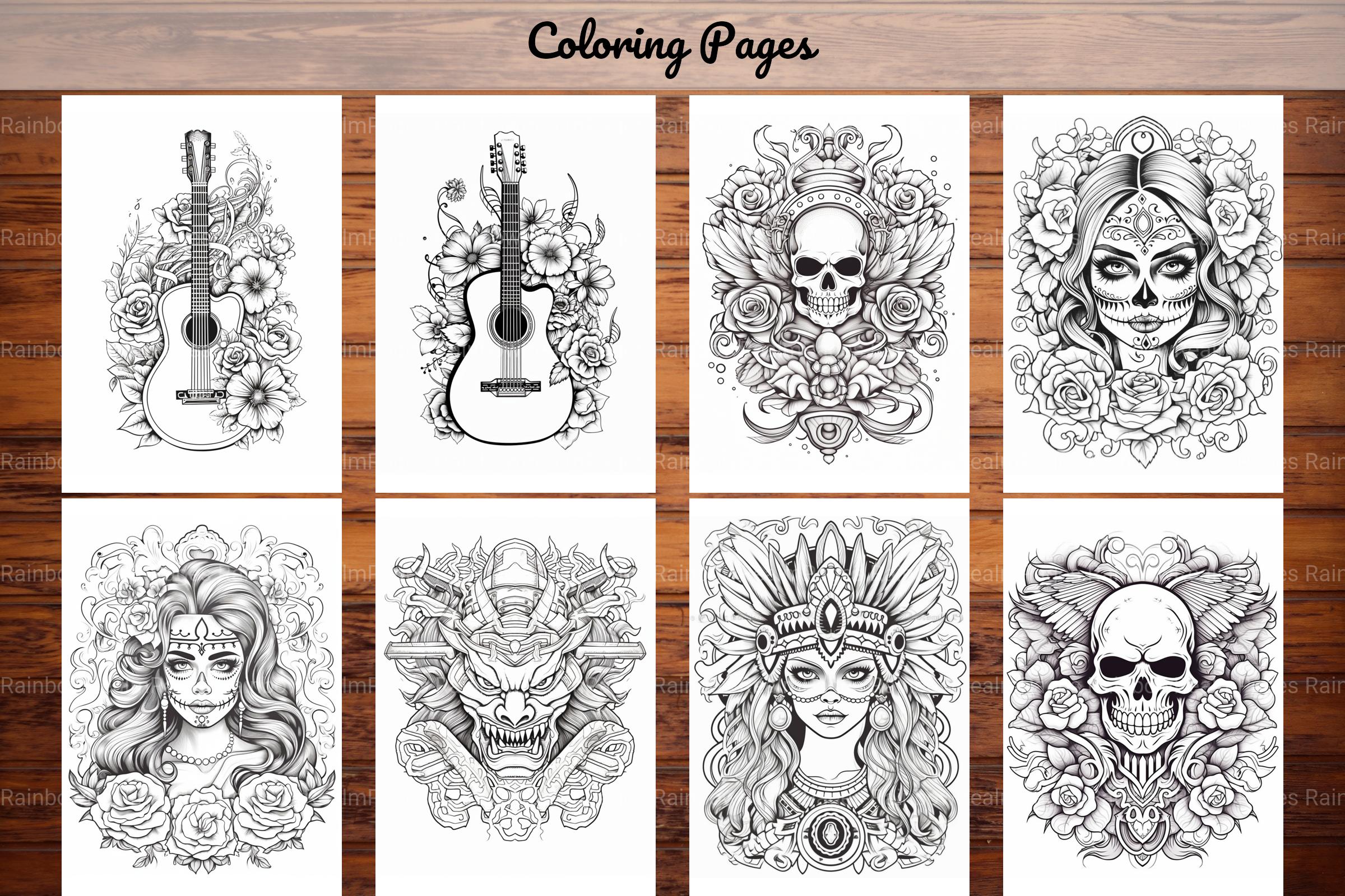 Tattoos Coloring Pages - CraftNest - Digital Crafting and Art