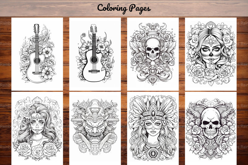 Tattoos Coloring Pages - CraftNest - Digital Crafting and Art