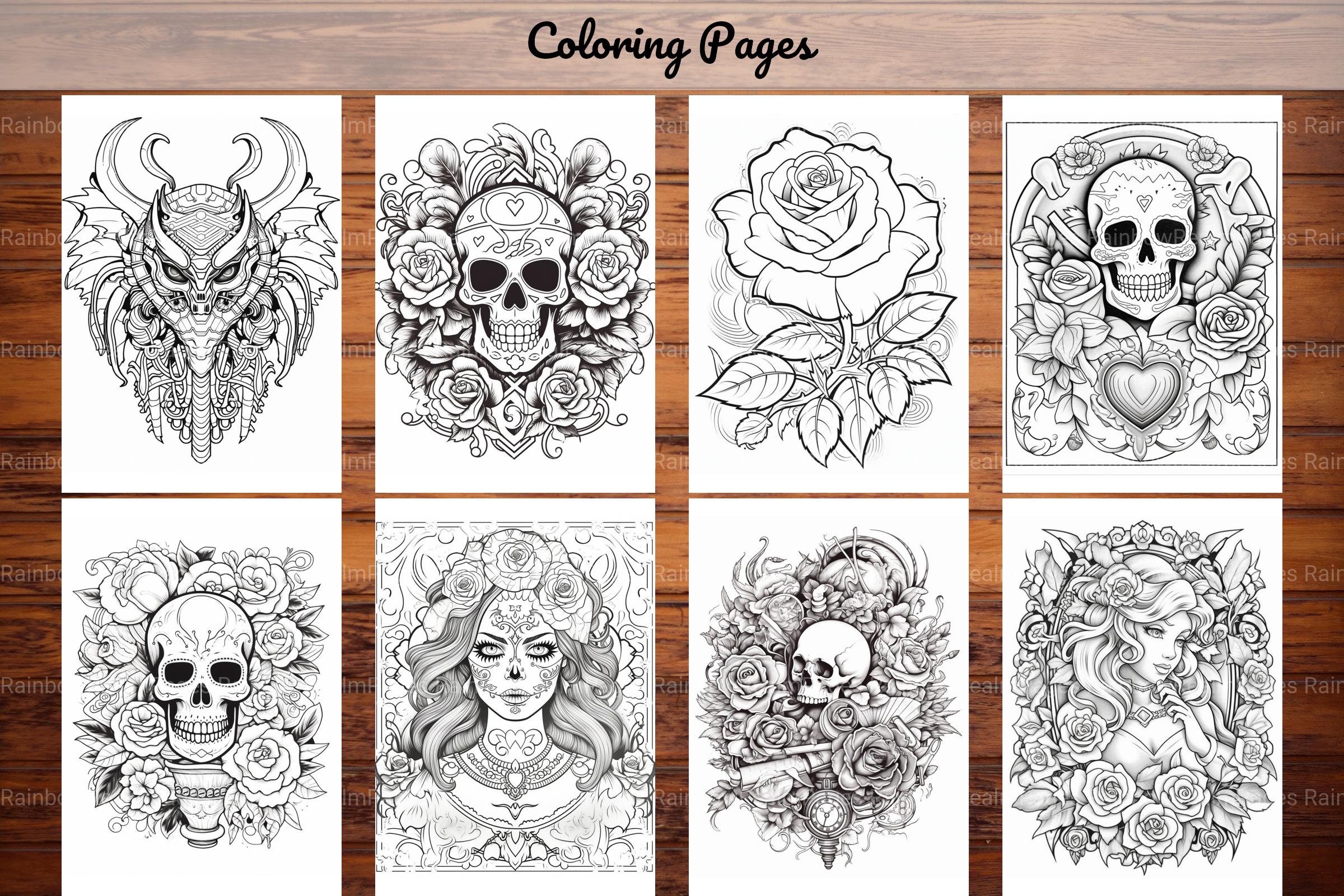 Tattoos Coloring Pages - CraftNest - Digital Crafting and Art