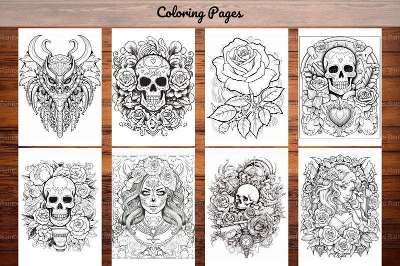 Tattoos Coloring Pages - CraftNest - Digital Crafting and Art