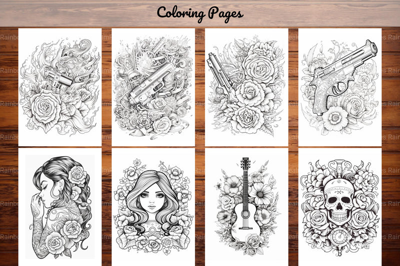 Tattoos Coloring Pages - CraftNest - Digital Crafting and Art