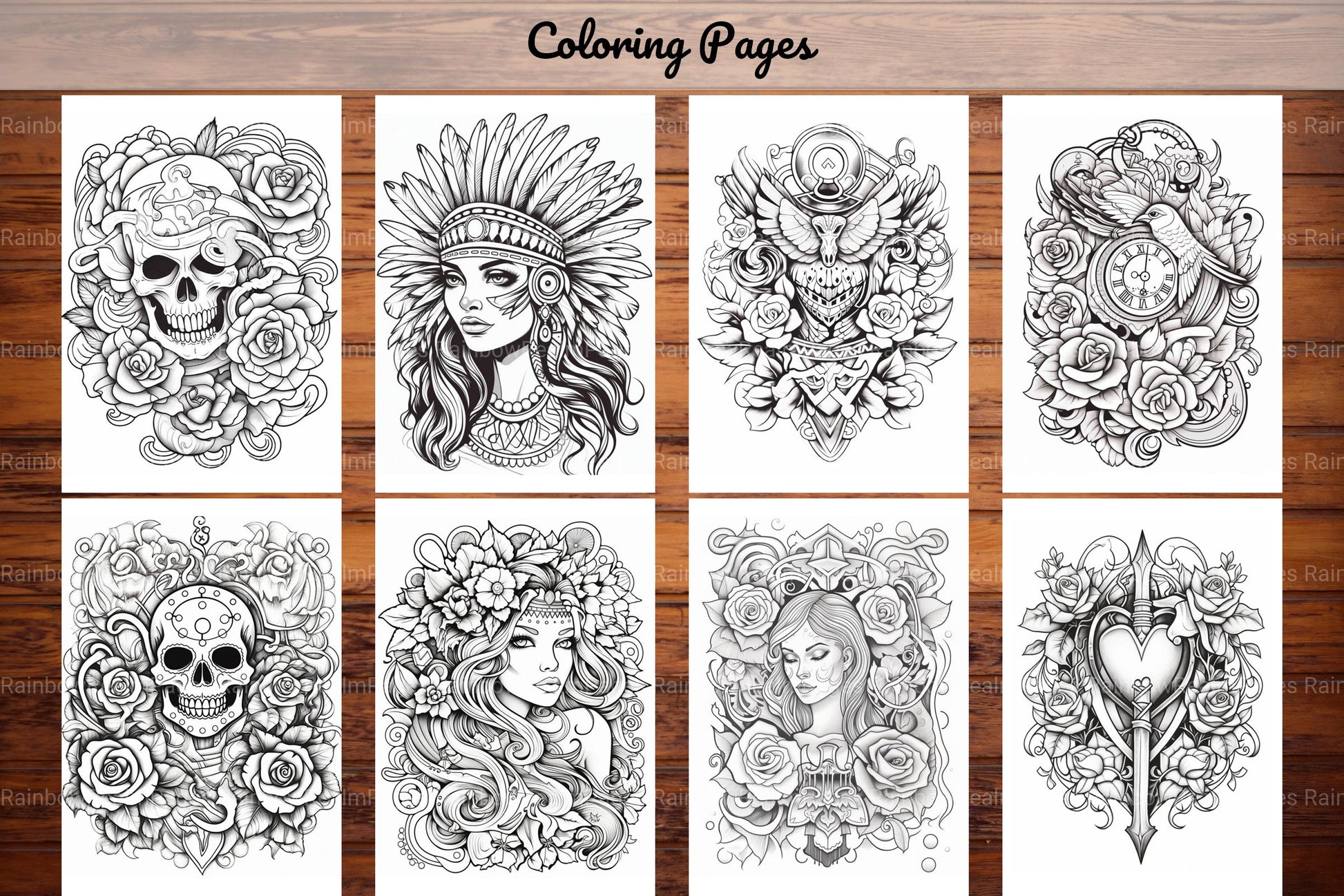 Tattoos Coloring Pages - CraftNest - Digital Crafting and Art