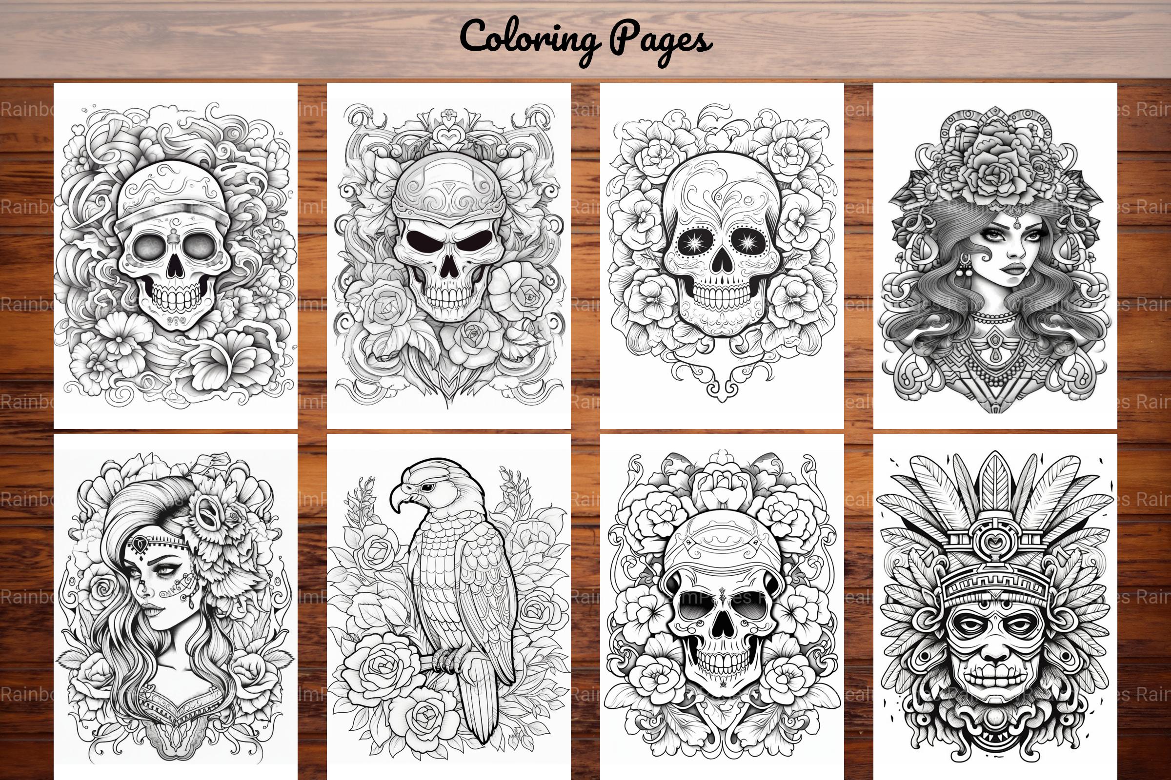 Tattoos Coloring Pages - CraftNest - Digital Crafting and Art