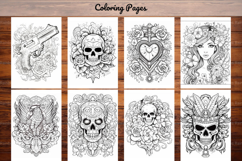 Tattoos Coloring Pages - CraftNest - Digital Crafting and Art