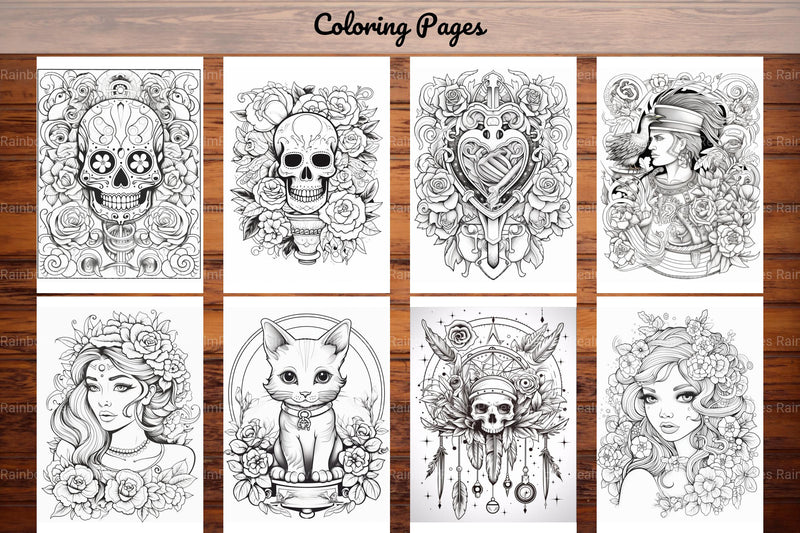 Tattoos Coloring Pages - CraftNest - Digital Crafting and Art