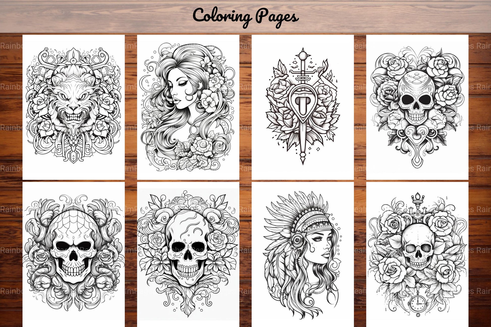 Tattoos Coloring Pages - CraftNest - Digital Crafting and Art