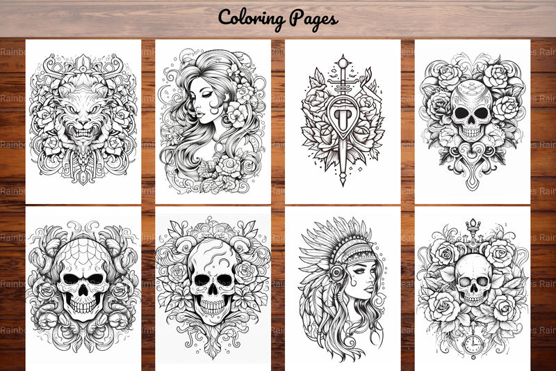 Tattoos Coloring Pages - CraftNest - Digital Crafting and Art