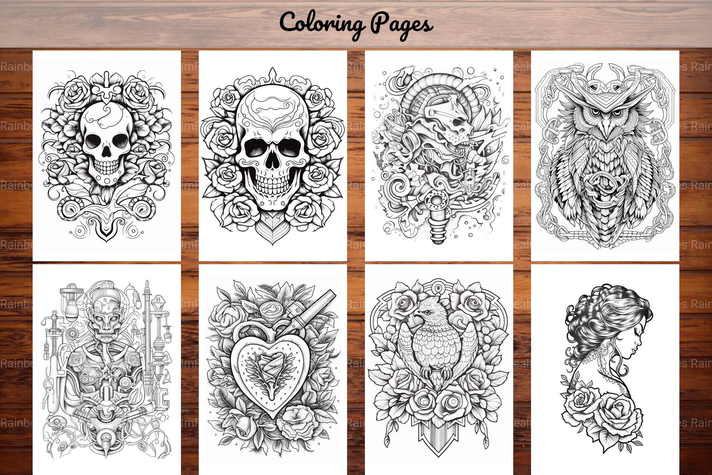 Tattoos Coloring Pages - CraftNest - Digital Crafting and Art