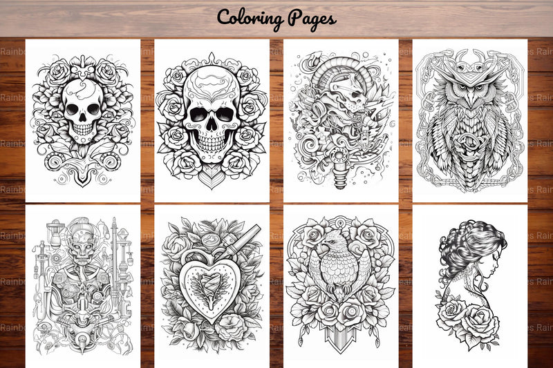 Tattoos Coloring Pages - CraftNest - Digital Crafting and Art