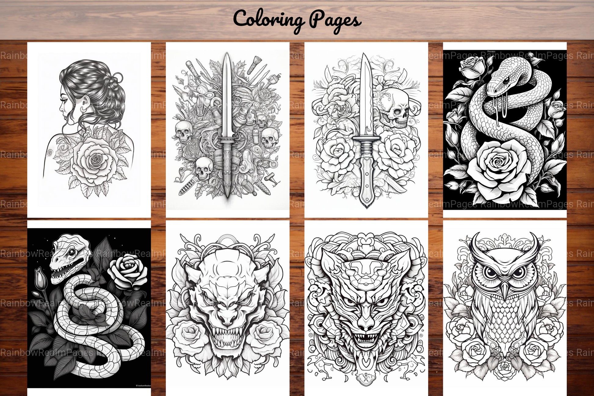 Tattoos Coloring Pages - CraftNest - Digital Crafting and Art