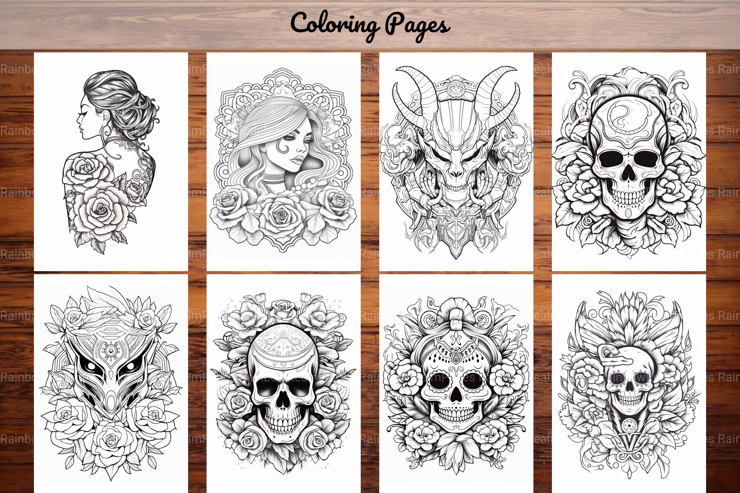 Tattoos Coloring Pages - CraftNest - Digital Crafting and Art