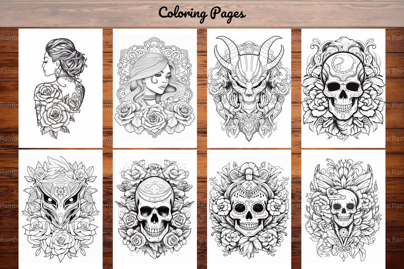 Tattoos Coloring Pages - CraftNest - Digital Crafting and Art