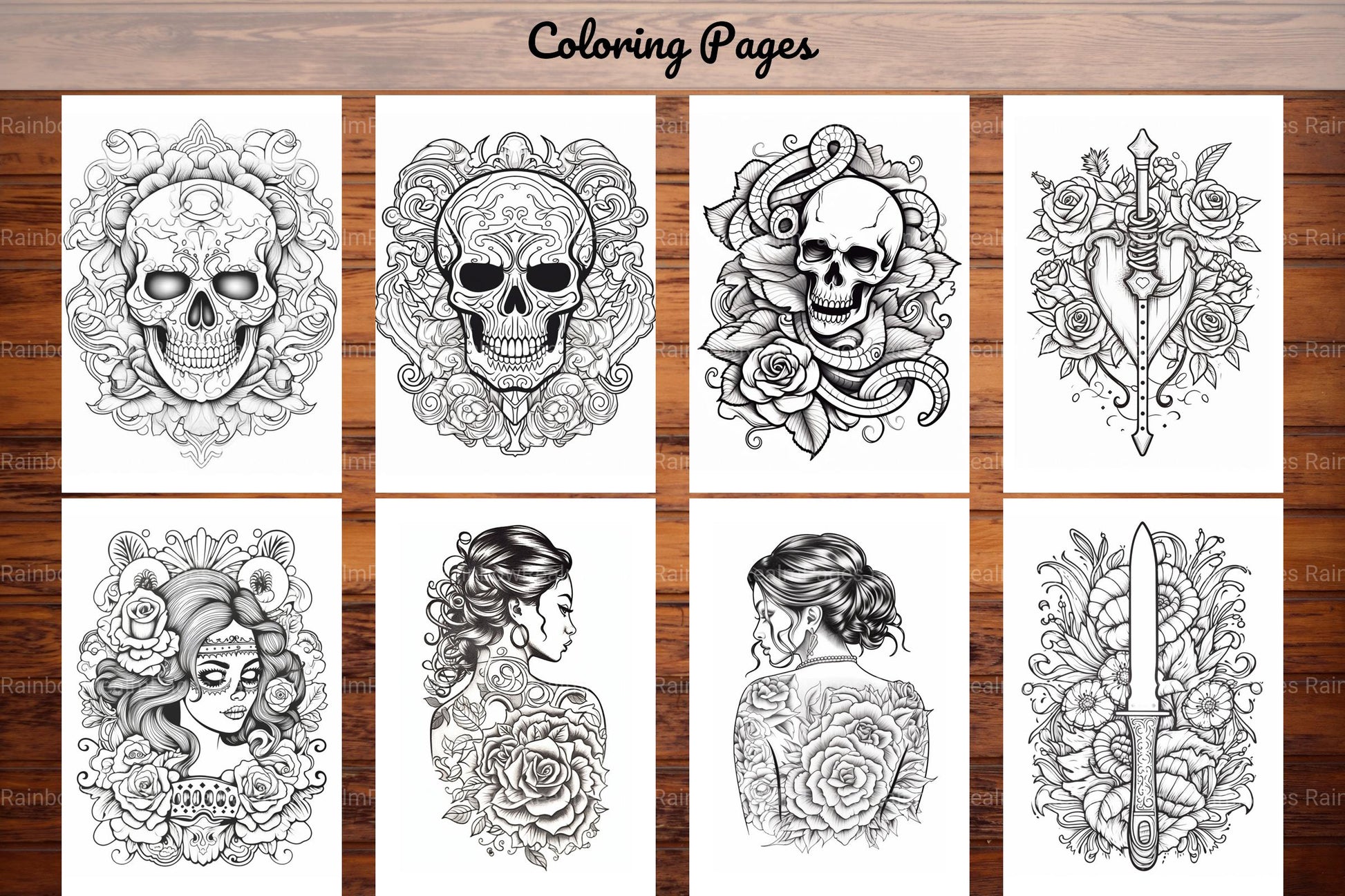 Tattoos Coloring Pages - CraftNest - Digital Crafting and Art