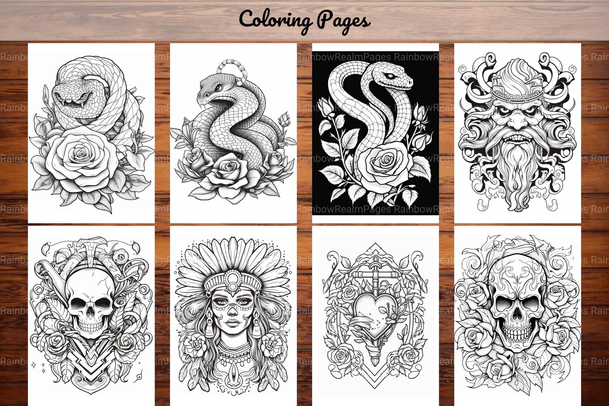 Tattoos Coloring Pages - CraftNest - Digital Crafting and Art