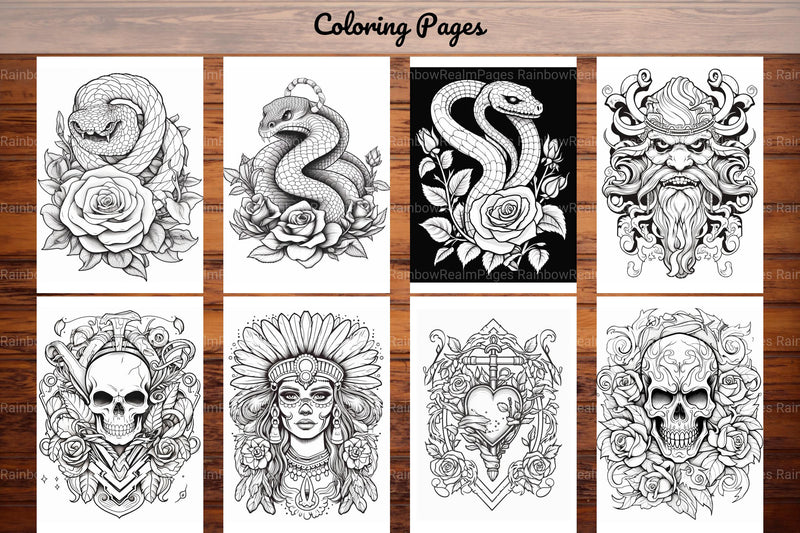 Tattoos Coloring Pages - CraftNest - Digital Crafting and Art
