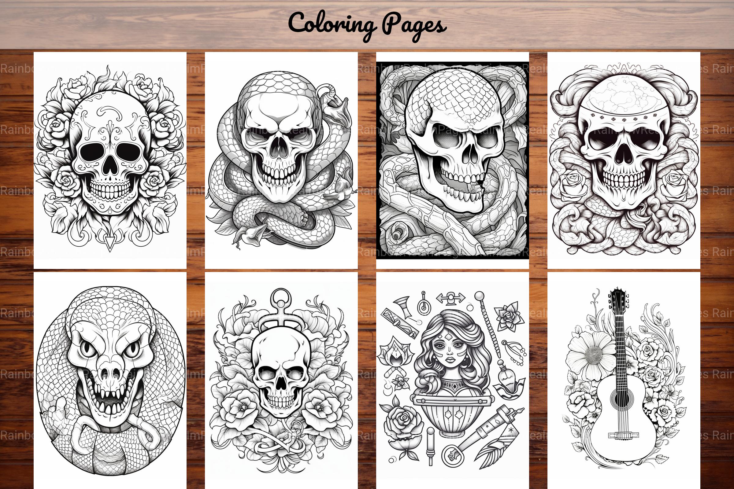 Tattoos Coloring Pages - CraftNest - Digital Crafting and Art