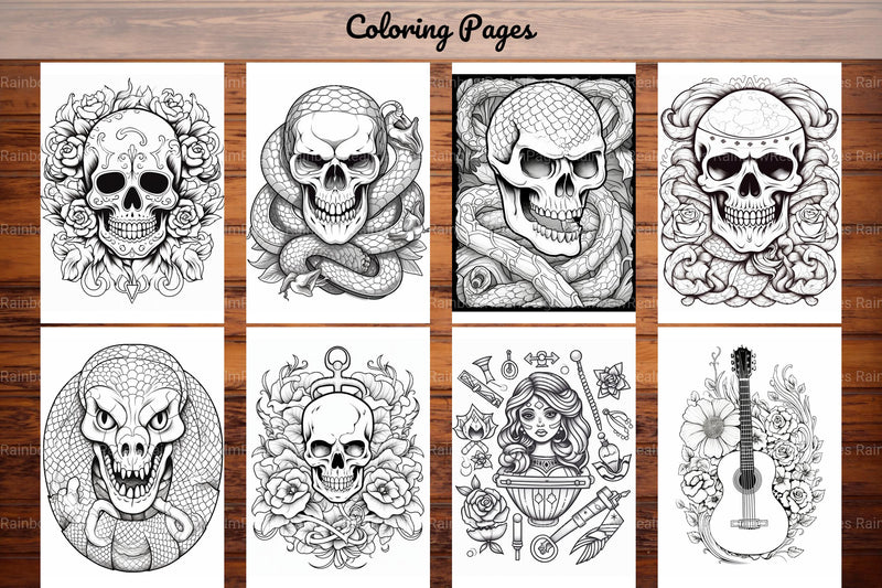 Tattoos Coloring Pages - CraftNest - Digital Crafting and Art