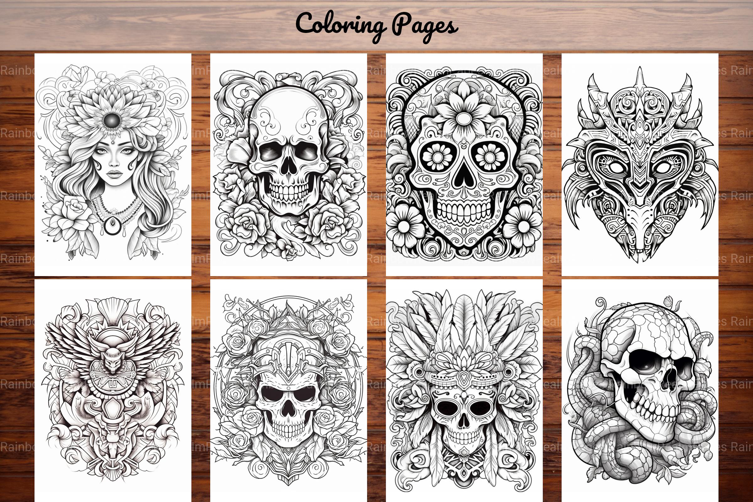 Tattoos Coloring Pages - CraftNest - Digital Crafting and Art