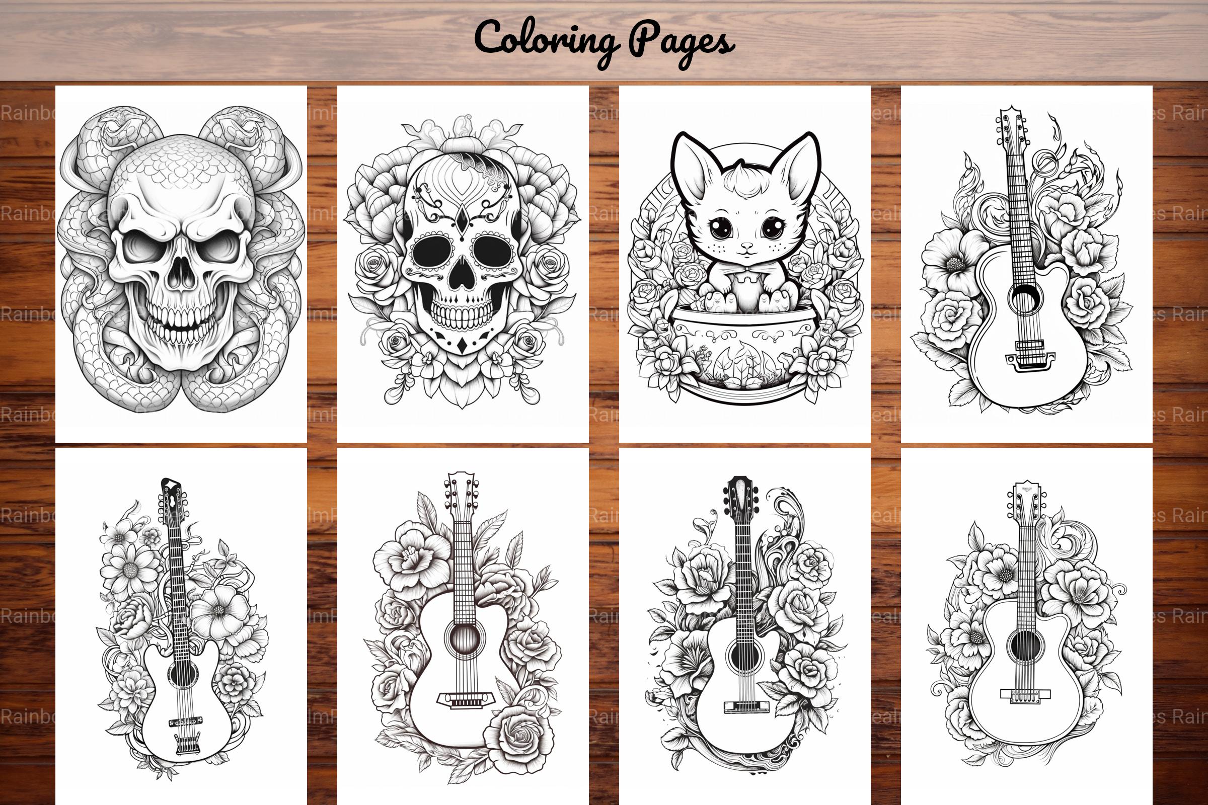 Tattoos Coloring Pages - CraftNest - Digital Crafting and Art