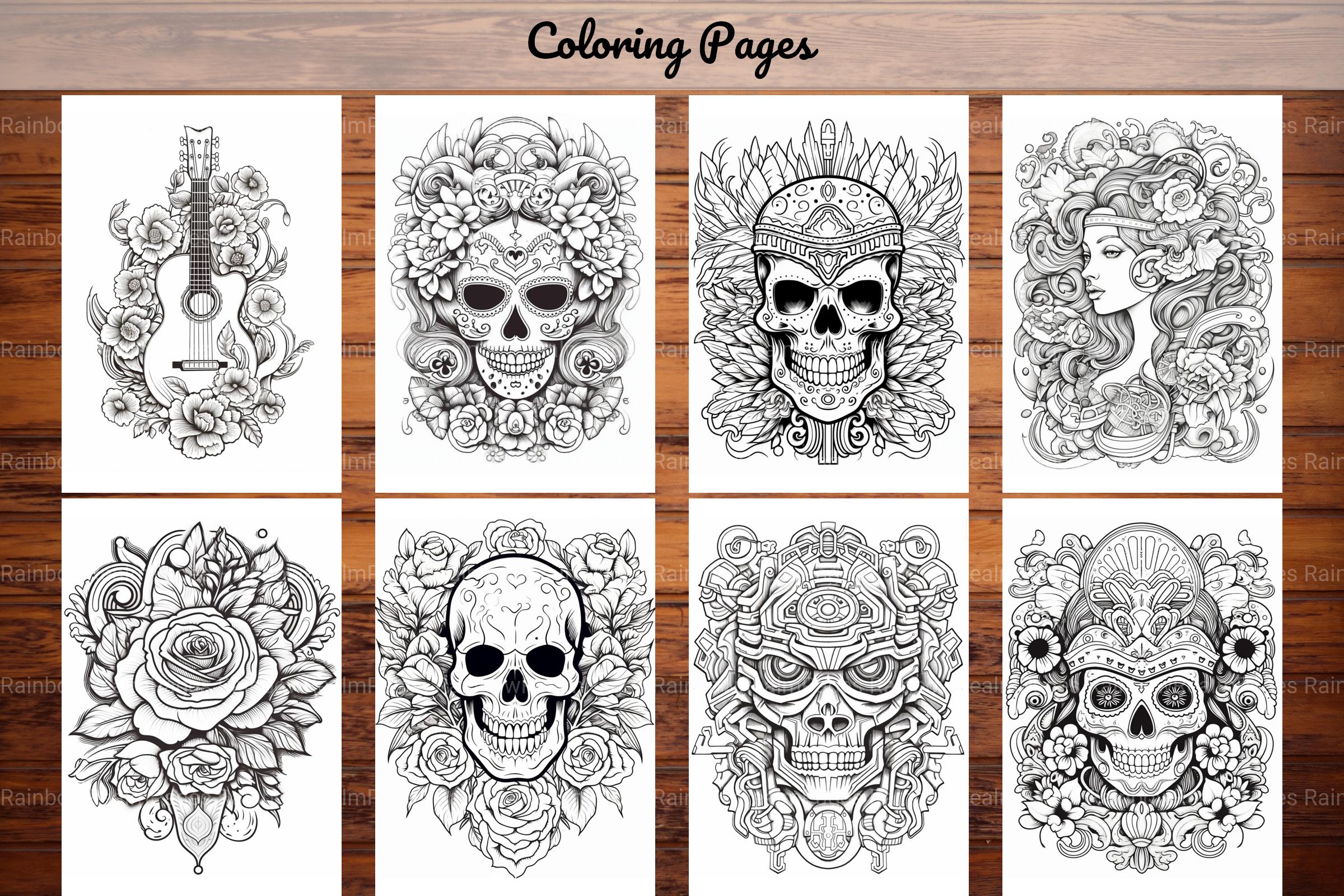 Tattoos Coloring Pages - CraftNest - Digital Crafting and Art