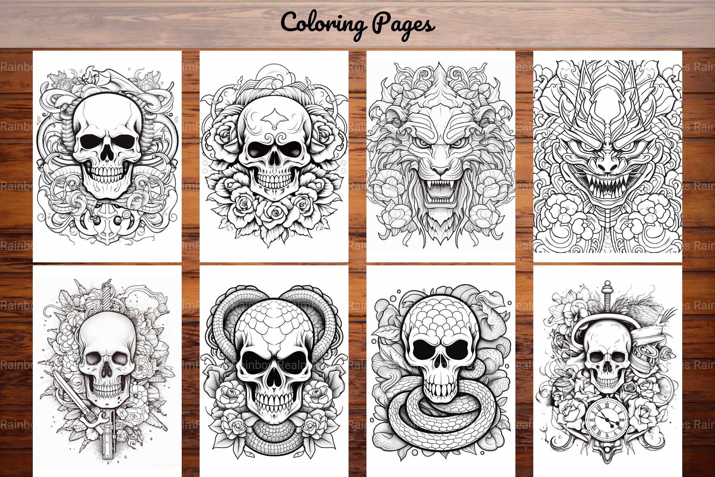 Tattoos Coloring Pages - CraftNest - Digital Crafting and Art