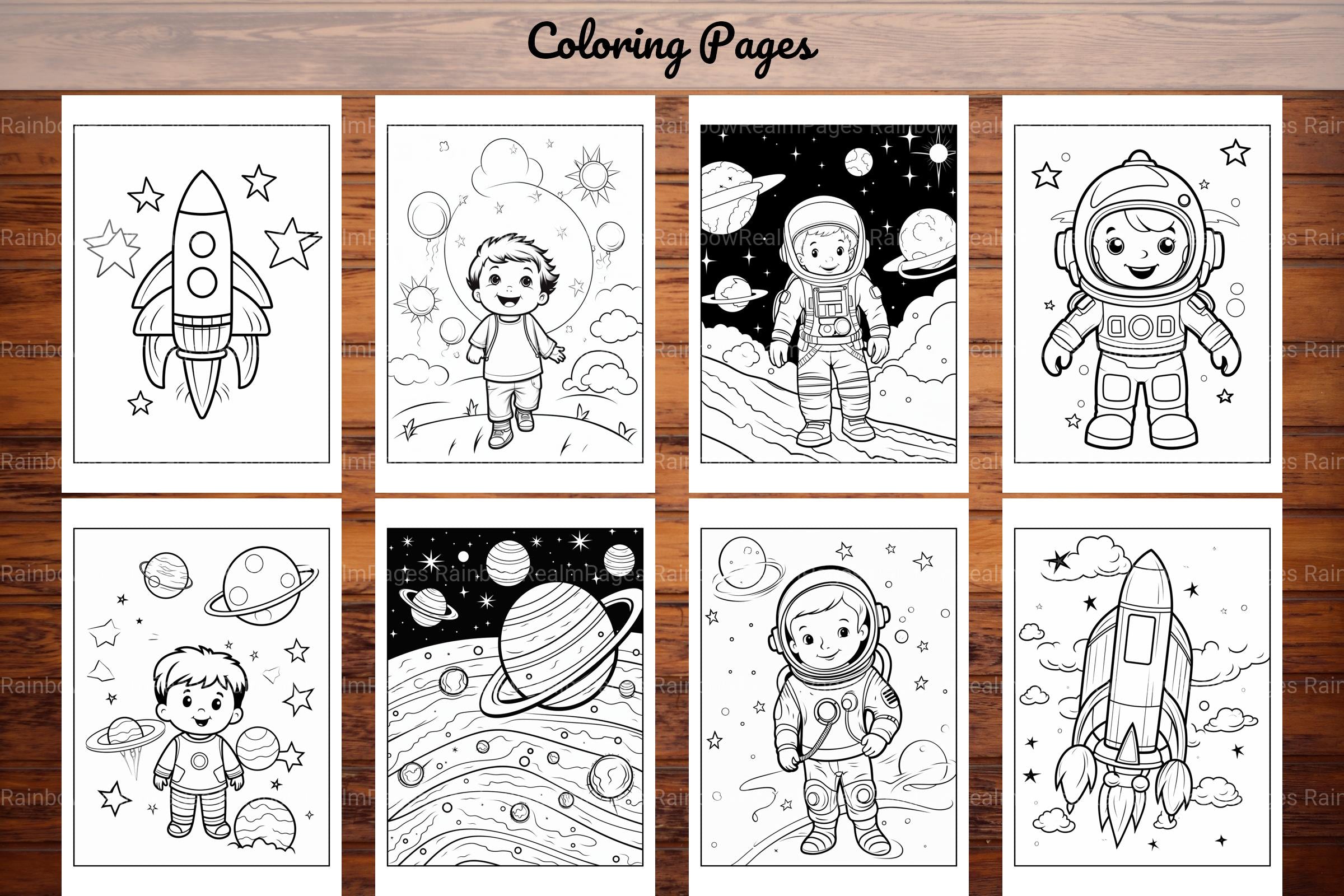 Space Coloring Pages - CraftNest - Digital Crafting and Art