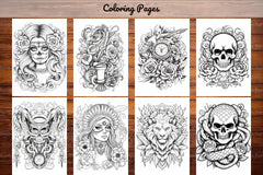 Tattoos Coloring Pages - CraftNest - Digital Crafting and Art