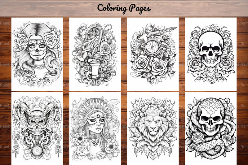 Tattoos Coloring Pages - CraftNest - Digital Crafting and Art