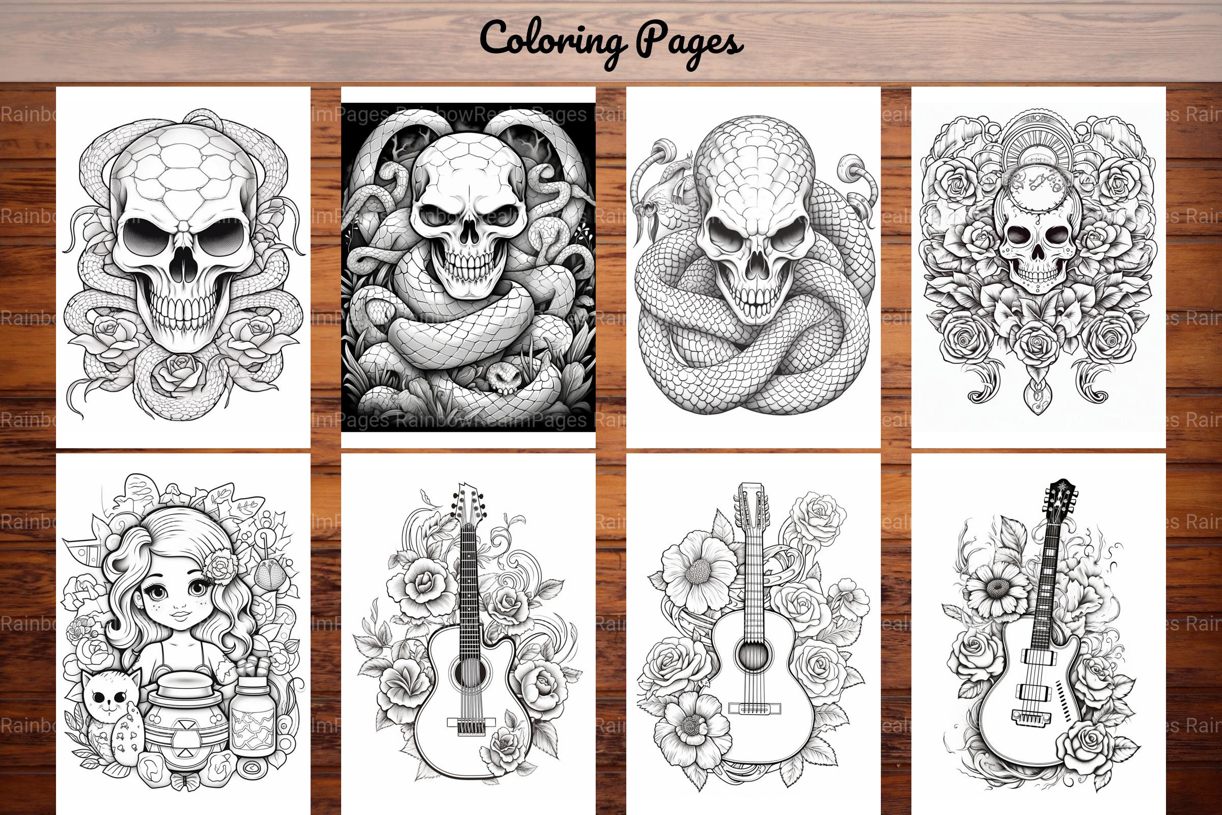 Tattoos Coloring Pages - CraftNest - Digital Crafting and Art