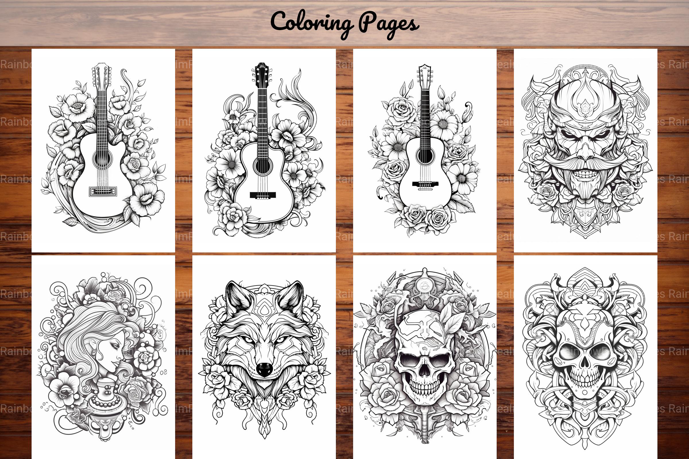 Tattoos Coloring Pages - CraftNest - Digital Crafting and Art