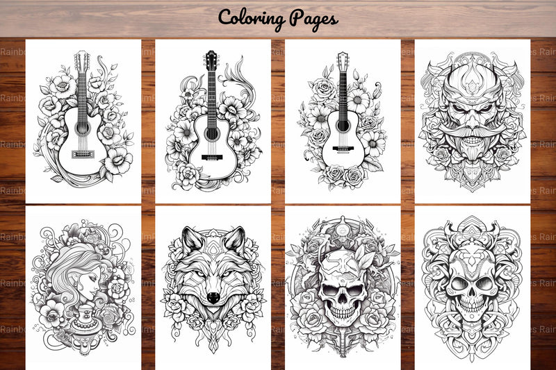 Tattoos Coloring Pages - CraftNest - Digital Crafting and Art