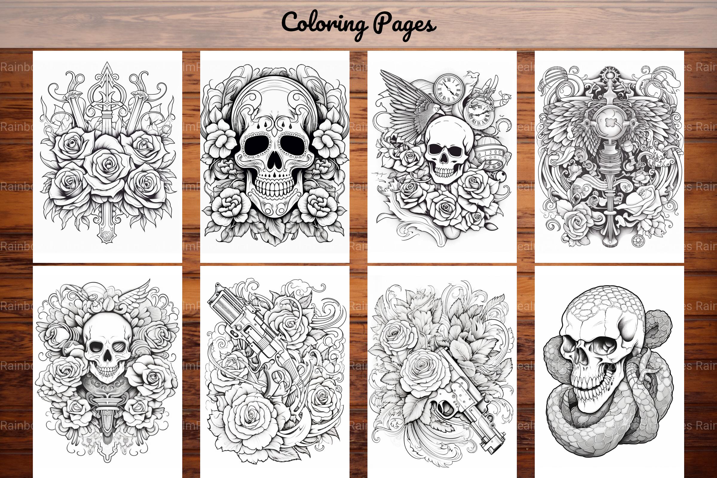 Tattoos Coloring Pages - CraftNest - Digital Crafting and Art