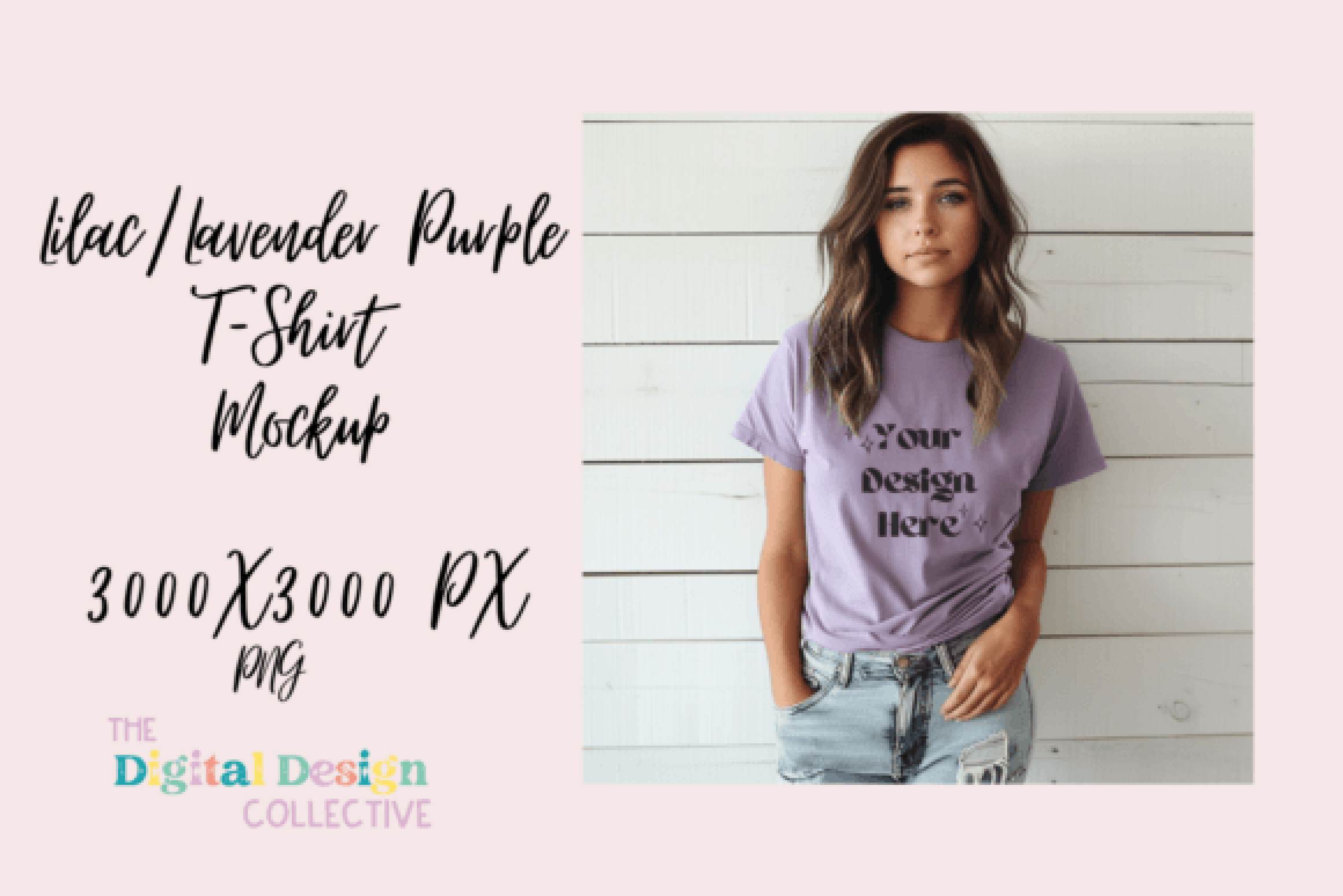 Heather Purple Bella Canvas Tee Clipart Bundle