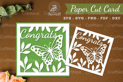 Congrats Papercut Card SVG Bundle - CraftNest - Digital Crafting and Art
