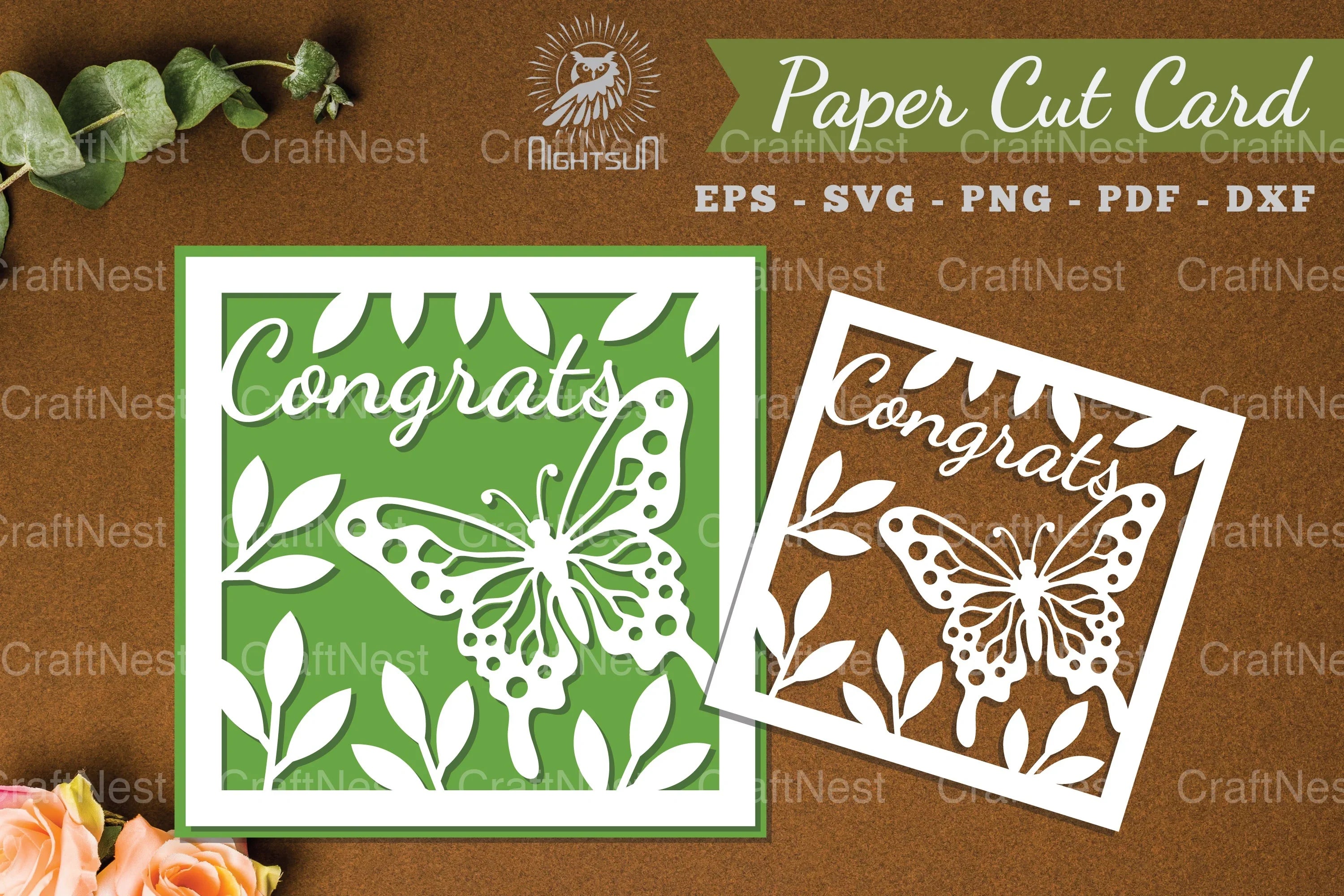 Congrats Papercut Card SVG Bundle - CraftNest - Digital Crafting and Art