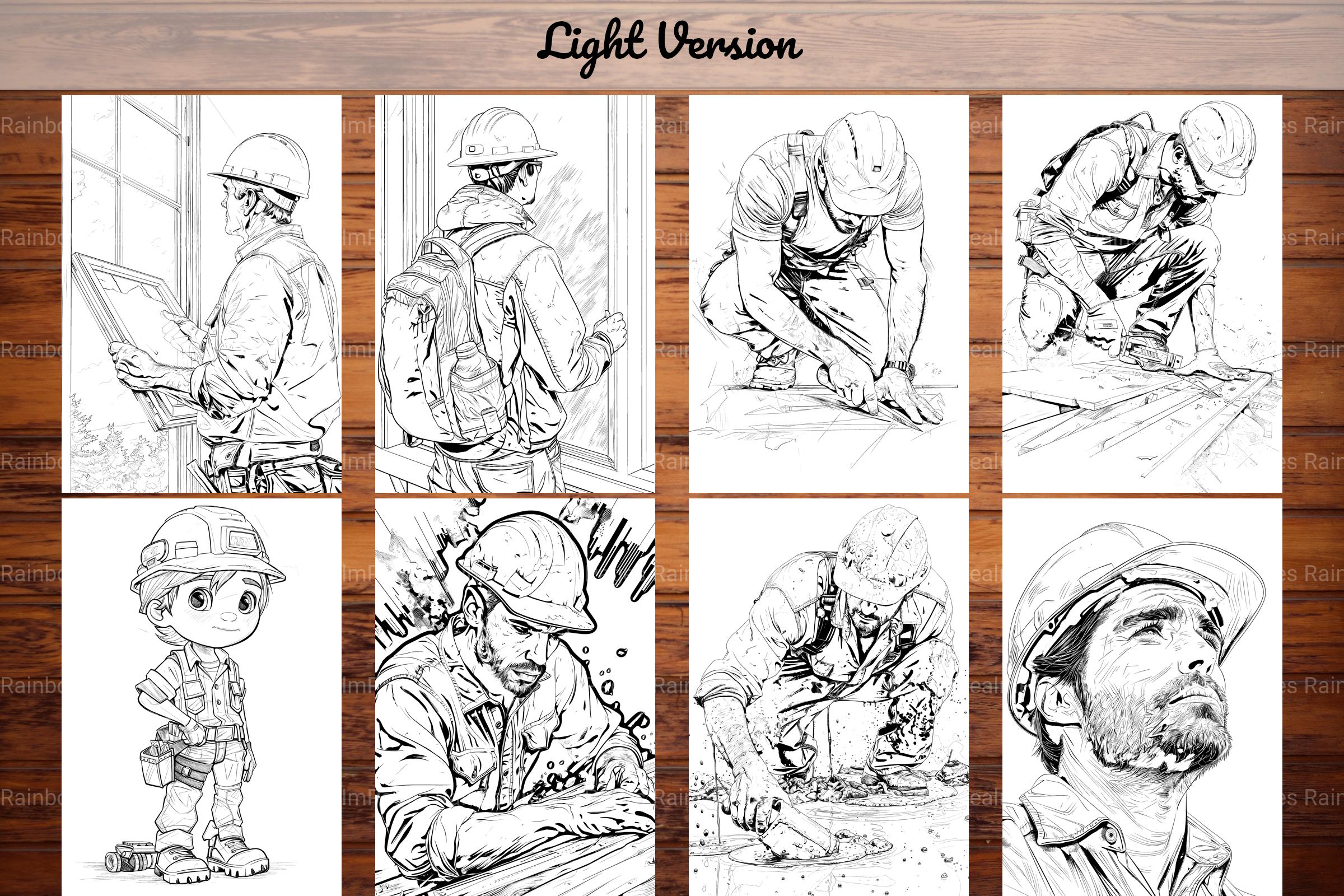 Construction Worker Coloring Books - CraftNest - Digital Crafting and Art