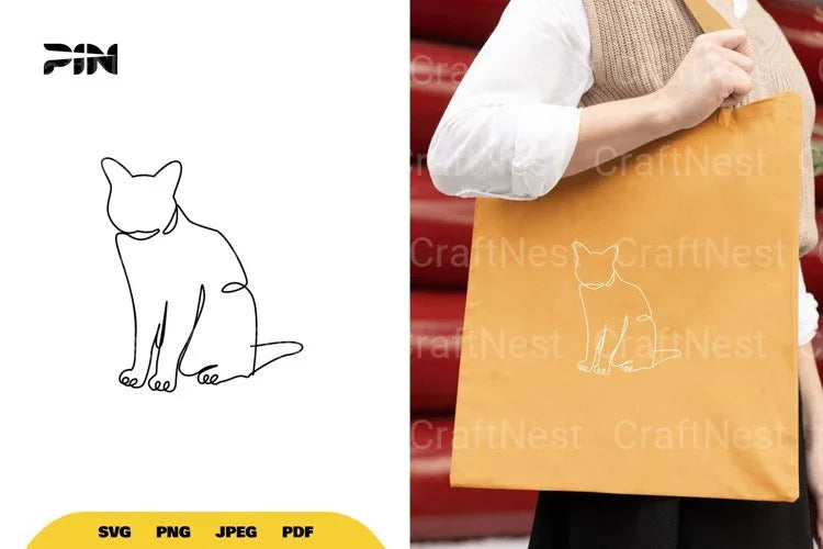 Continuous Line Cat SVG Bundle - CraftNest - Digital Crafting and Art