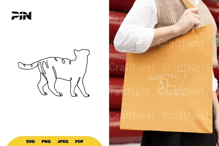 Continuous Line Cat SVG Bundle - CraftNest - Digital Crafting and Art