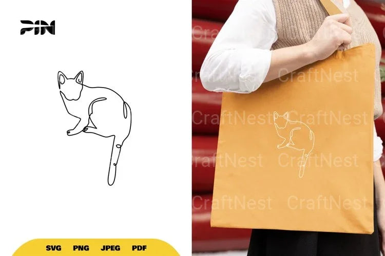 Continuous Line Cat SVG Bundle - CraftNest - Digital Crafting and Art
