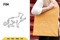 Continuous Line Cat SVG Bundle - CraftNest - Digital Crafting and Art