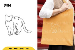 Continuous Line Cat SVG Bundle - CraftNest - Digital Crafting and Art