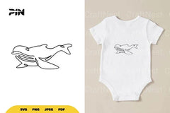 Continuous Line Whale SVG Bundle - CraftNest - Digital Crafting and Art