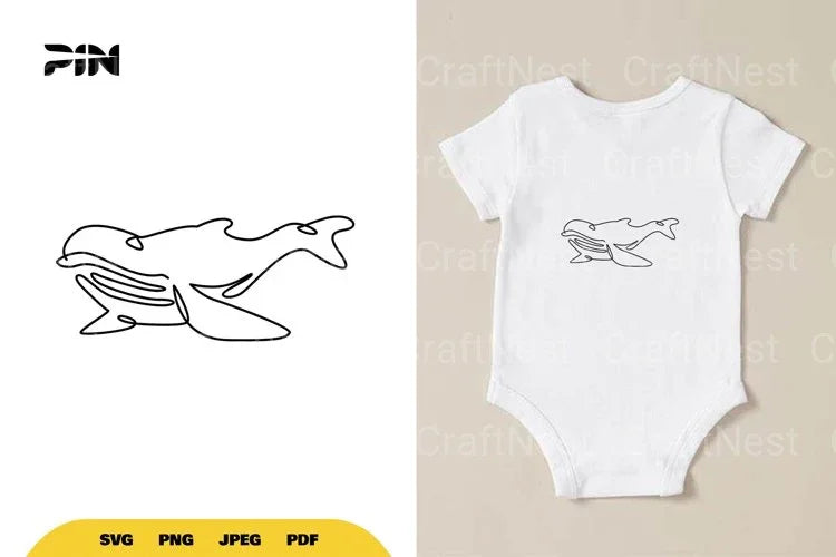 Continuous Line Whale SVG Bundle - CraftNest - Digital Crafting and Art