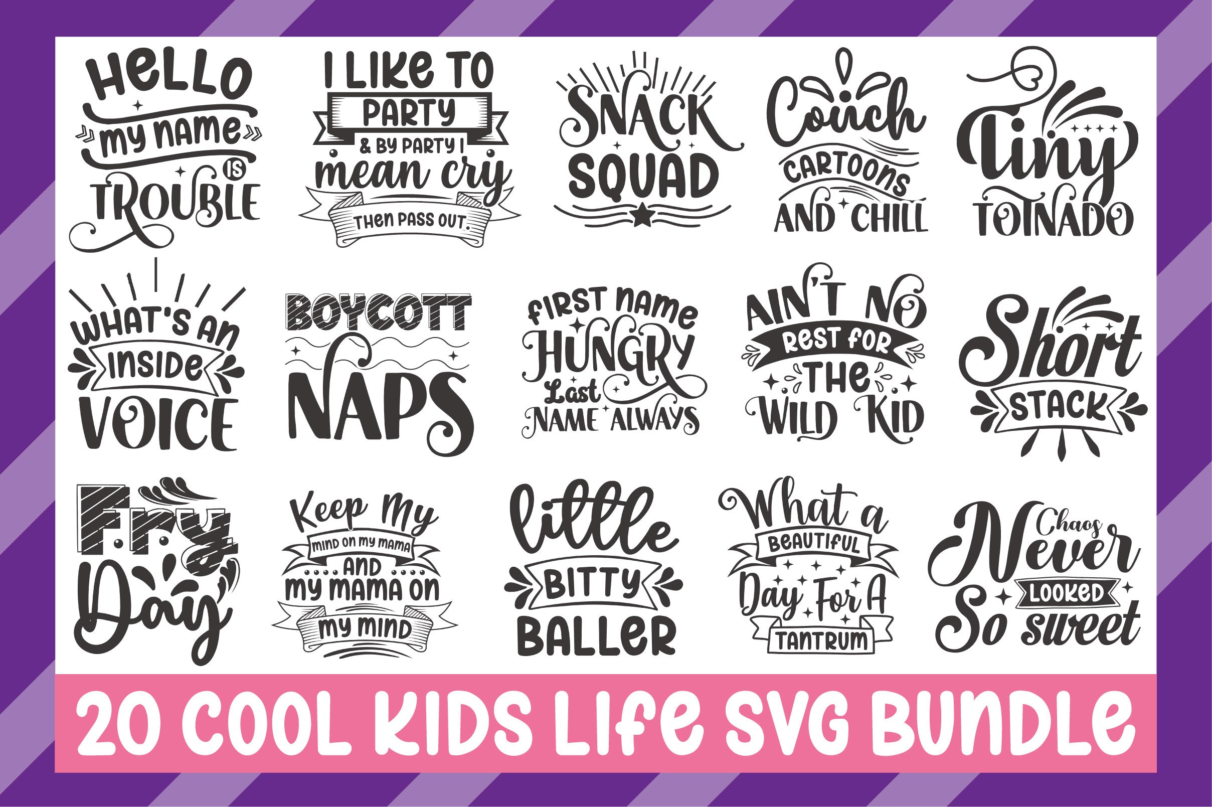 Cool Kids Life Bundle SVG Bundle - CraftNest - Digital Crafting and Art