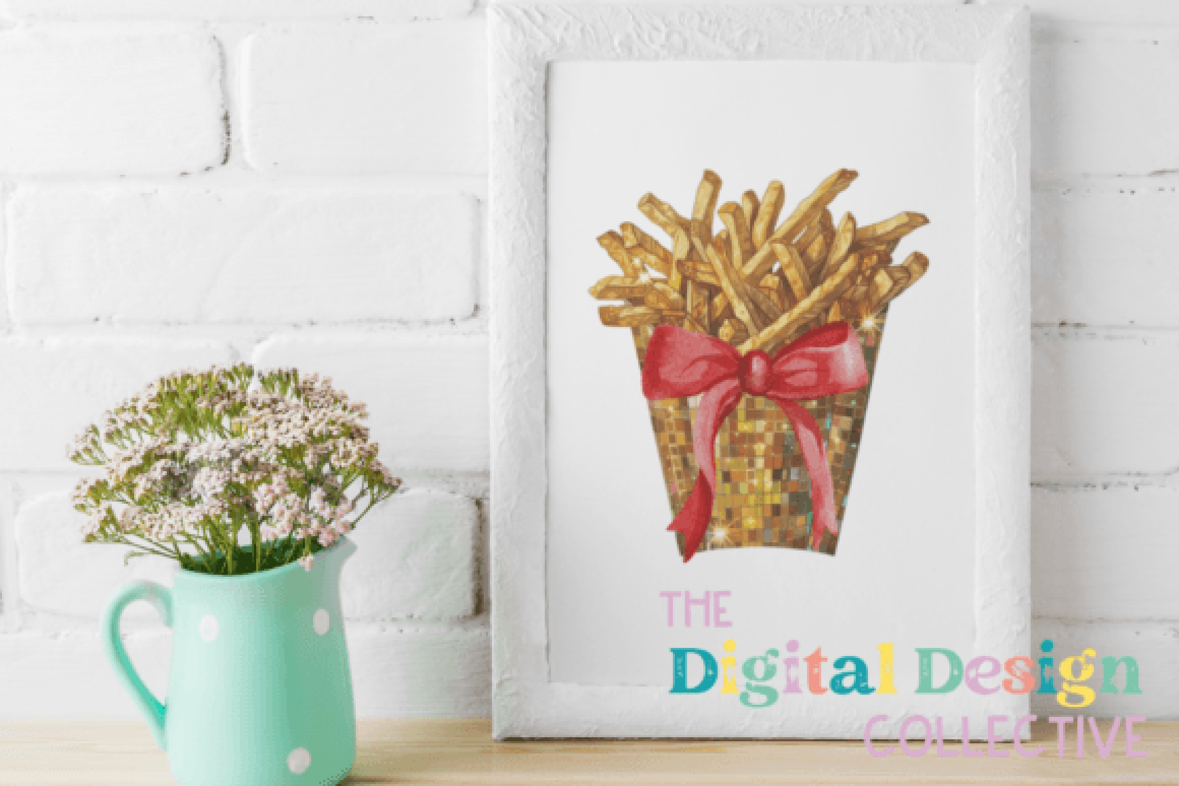 Coquette French Fries Disco Clipart Bundle