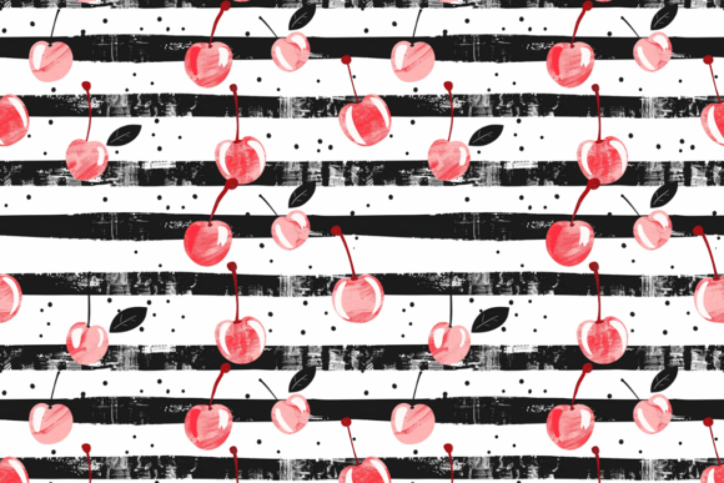 Coquette Cherry Bow Patterns Digital Paper