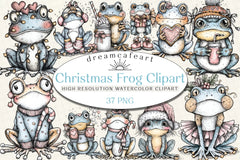 Coquette Christmas Frog Clipart Bundle - CraftNest - Digital Crafting and Art
