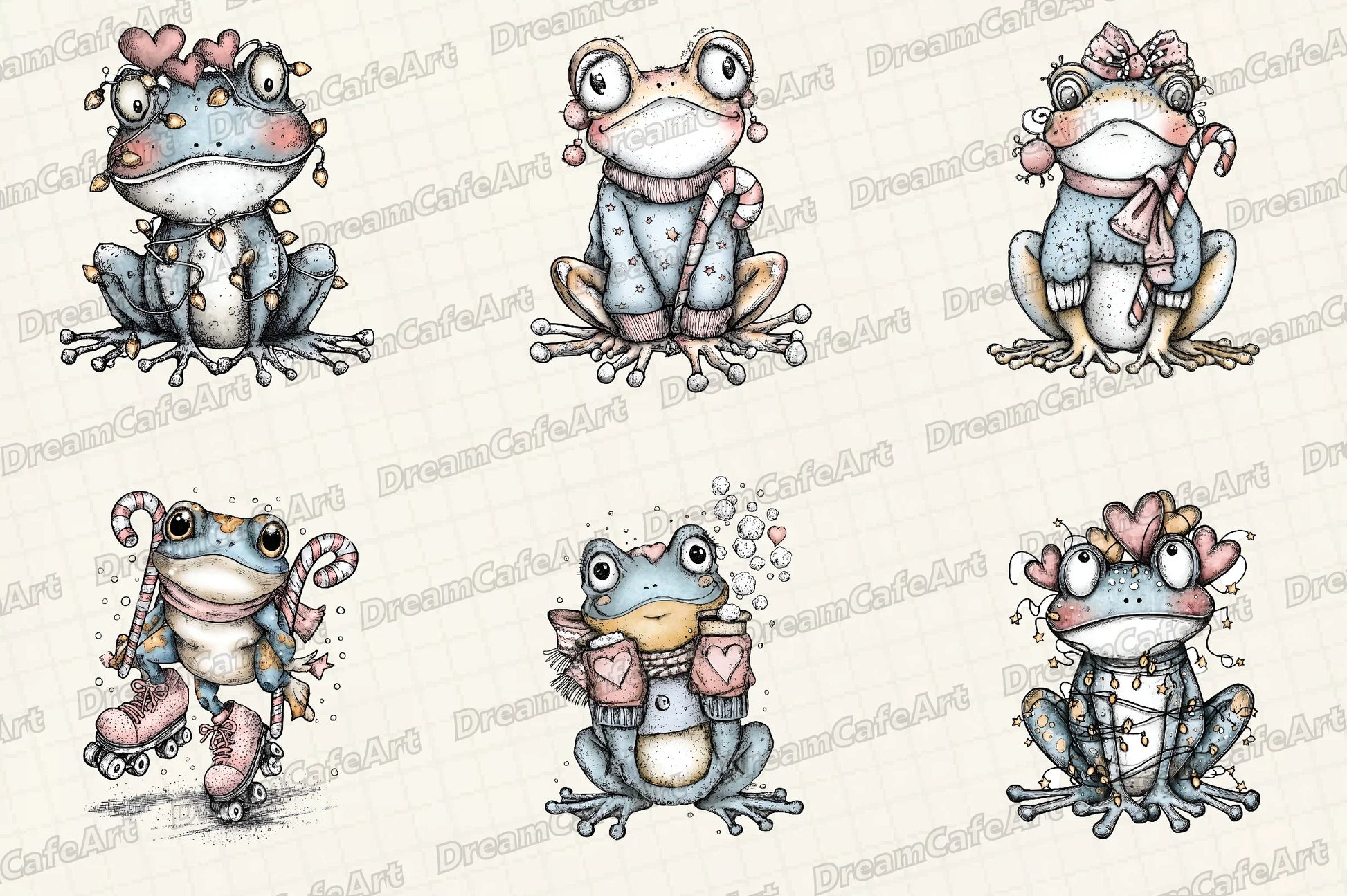Coquette Christmas Frog Clipart Bundle - CraftNest - Digital Crafting and Art