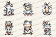 Coquette Christmas Frog Clipart Bundle - CraftNest - Digital Crafting and Art