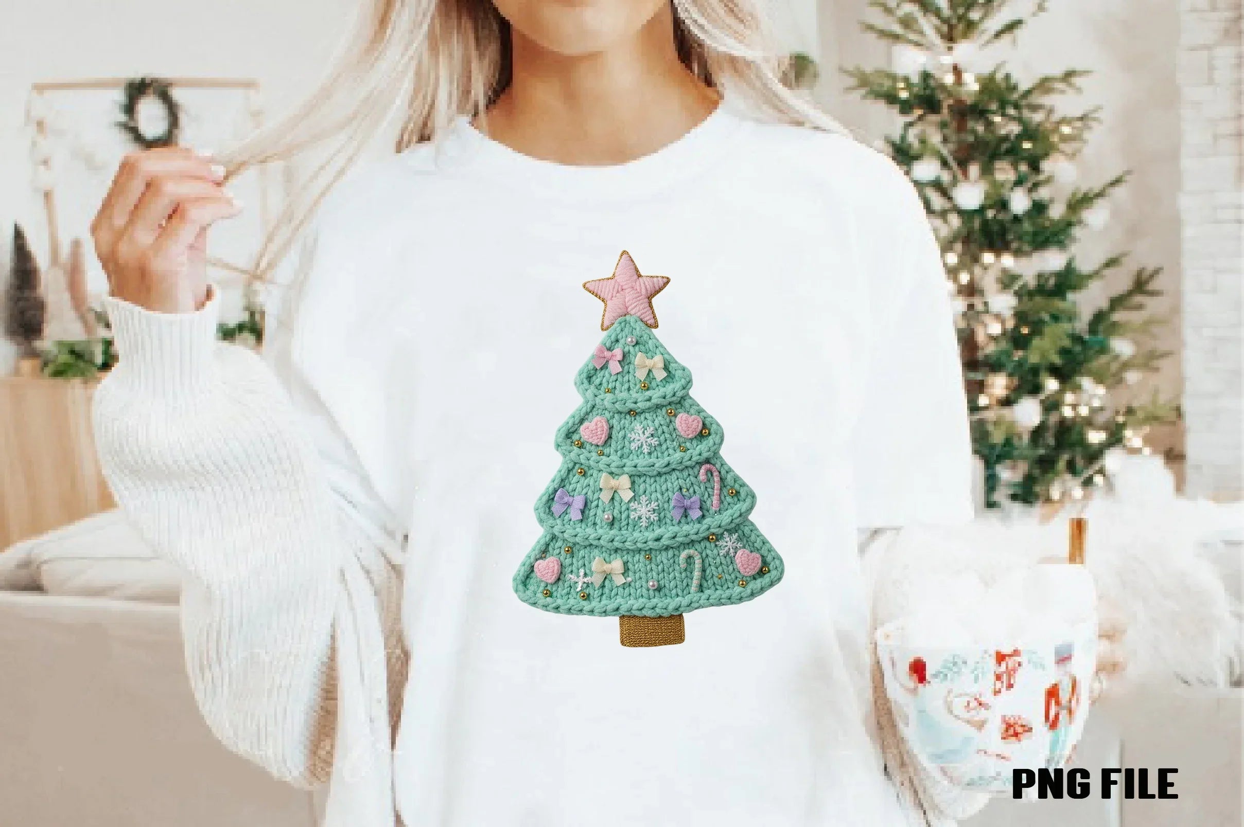 Coquette Crochet Yarn Christmas Tree Clipart Bundle - CraftNest - Digital Crafting and Art